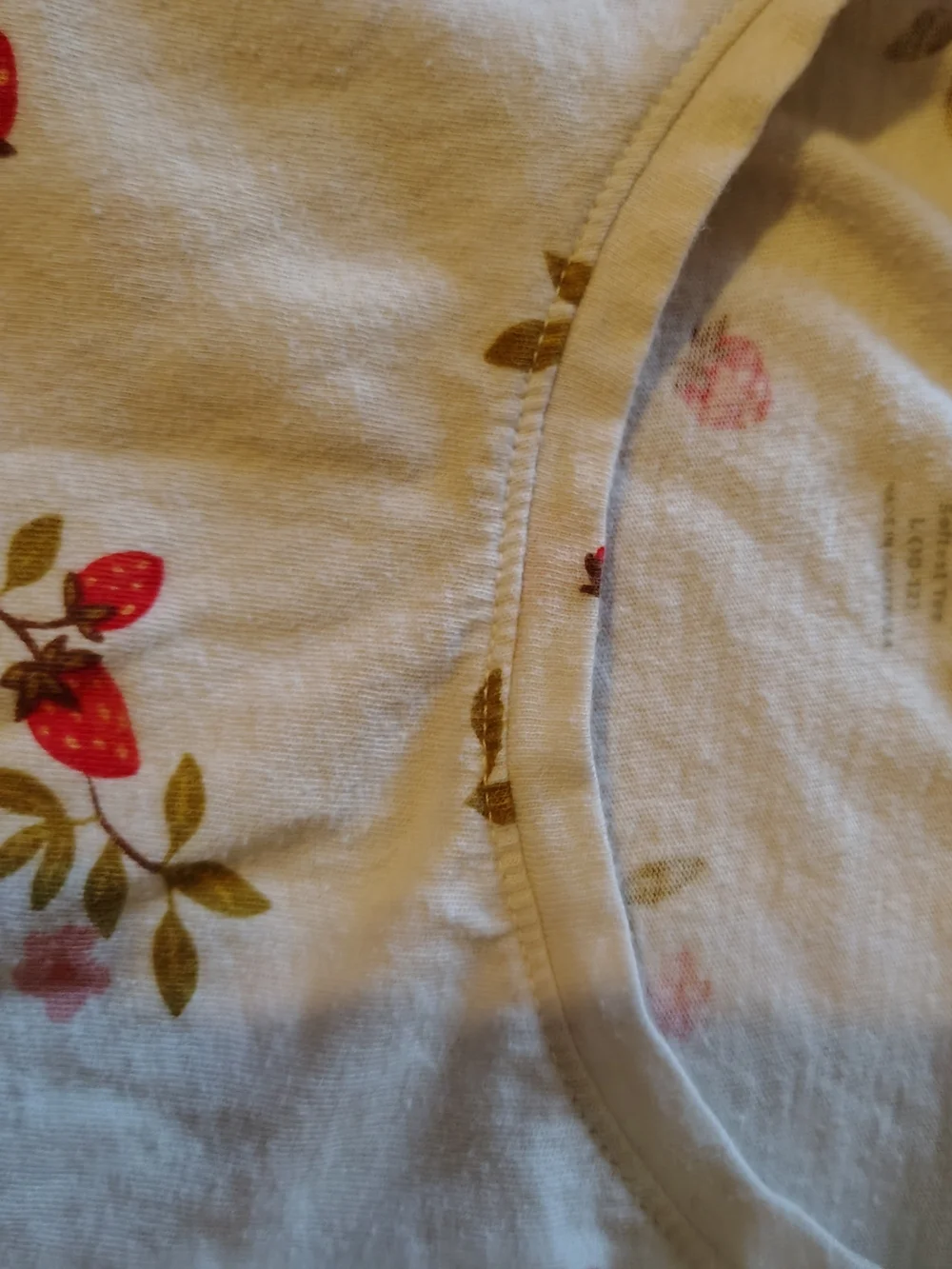 Girls' Cream Strawberry Print Top - Brand Old Navy